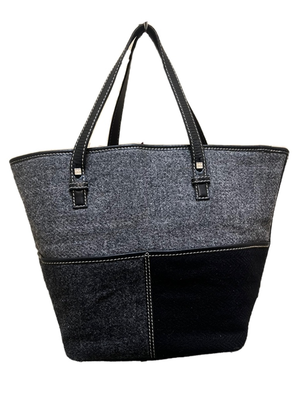 Kate Spade Vintage Wool Grey Patchwork Tote - Picture 2 of 16